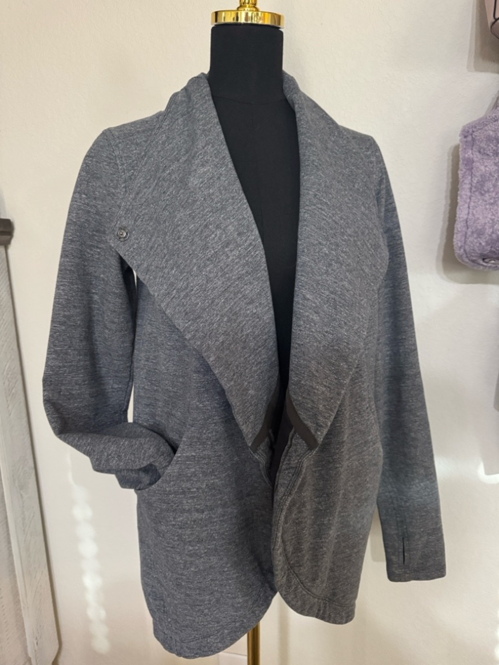 lululemon athletica Heathered Charcoal Gray Wrap-Front Jacket